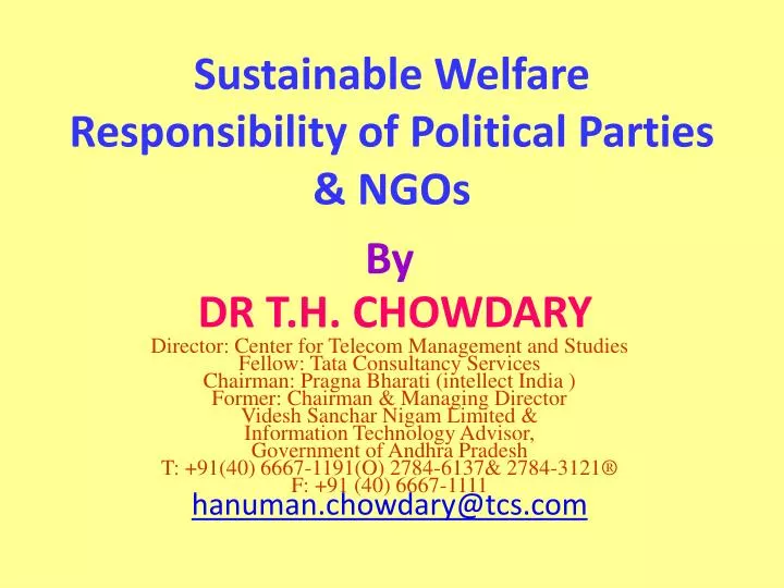 sustainable welfare responsibility of political parties ngos