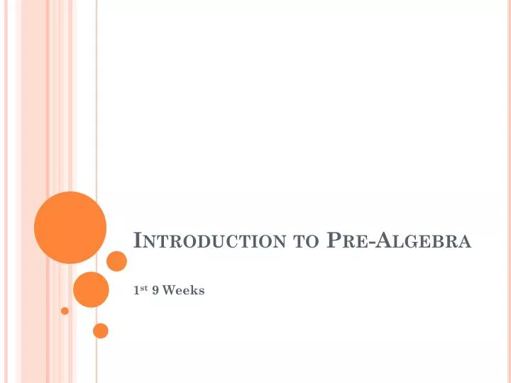 introduction to pre algebra