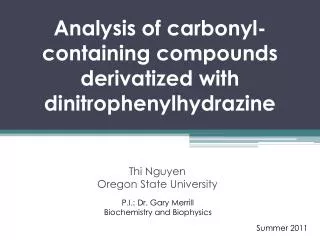 Analysis of carbonyl-containing compounds derivatized with dinitrophenylhydrazine