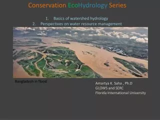 Conservation Eco Hydrology Series Basics of watershed hydrology
