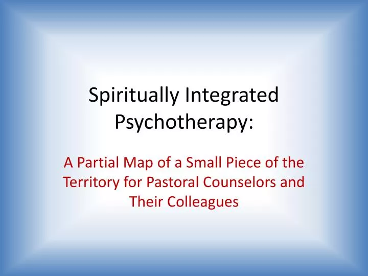 spiritually integrated psychotherapy
