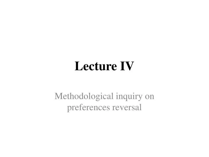 lecture iv