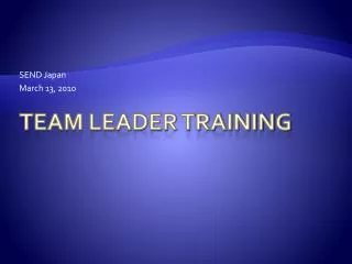 Team Leader Training