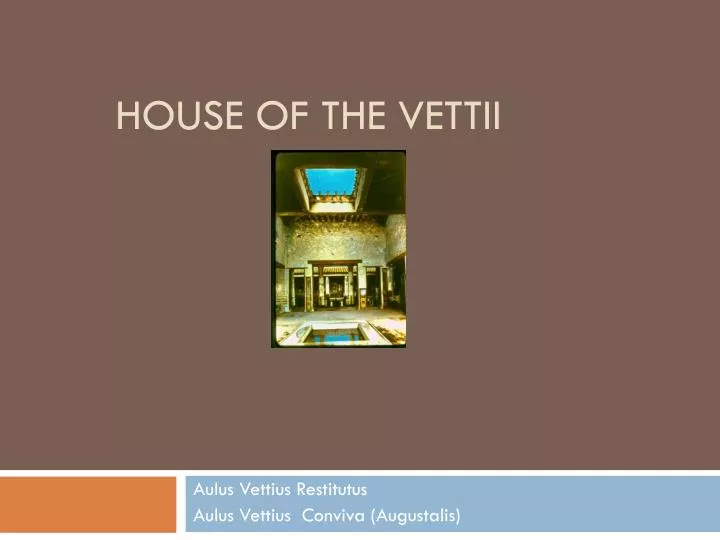 house of the vettii