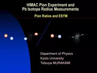 HIMAC Pion Experiment and Pb Isotope Radius Measurements