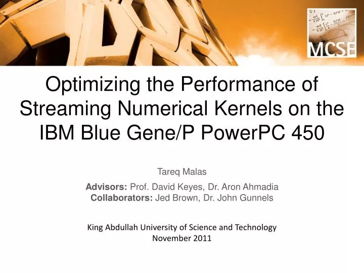optimizing the performance of streaming numerical kernels on the ibm blue gene p powerpc 450