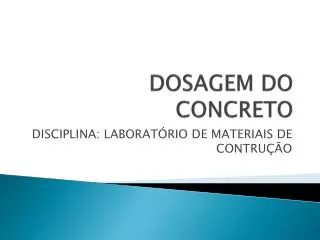 dosagem do concreto