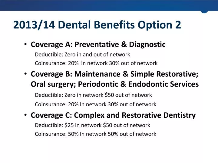 2013 14 dental benefits option 2