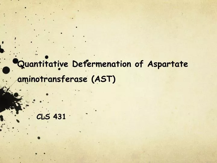 quantitative determenation of aspartate aminotransferase ast