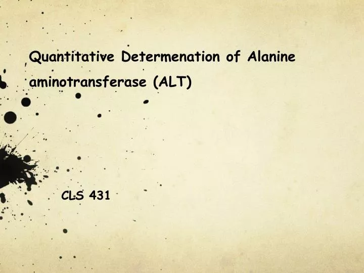 quantitative determenation of alanine aminotransferase alt