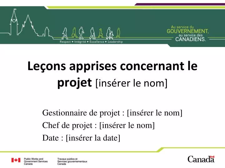 le ons apprises concernant le projet ins rer le nom