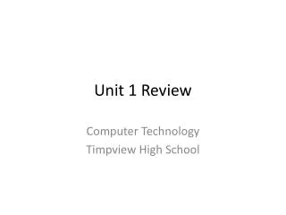 Unit 1 Review