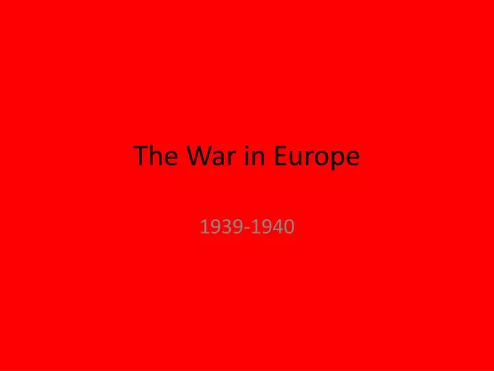 the war in europe