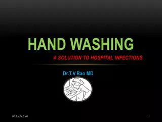 Hand washing a solution to hospital infections