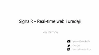 SignalR - Real-time web i ure?aji
