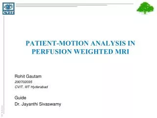 Patient-motion analysis in perfusion weighted MRi