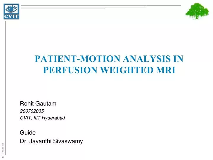 patient motion analysis in perfusion weighted mri