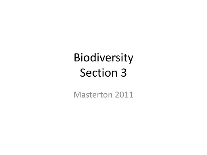 biodiversity section 3