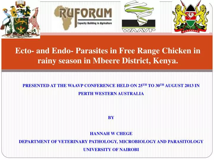ecto and endo parasites in free range chicken in rainy season in mbeere district kenya