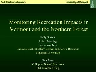 Monitoring Recreation Impacts in Vermont and the Northern Forest