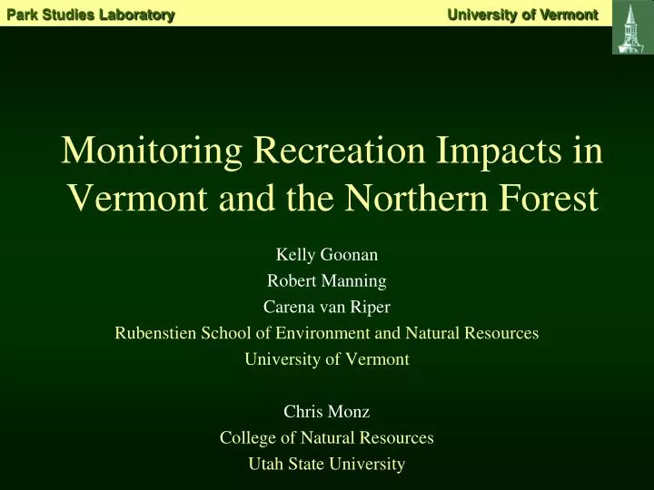 monitoring recreation impacts in vermont and the northern forest
