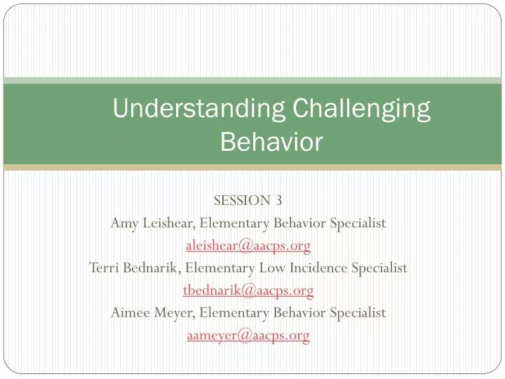 understanding challenging behavior