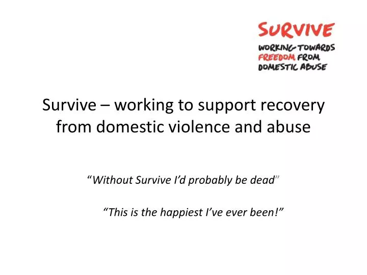 survive working to support recovery from domestic violence and abuse