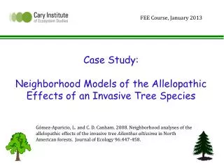 Case Study: Neighborhood Models of the Allelopathic Effects of an Invasive Tree Species