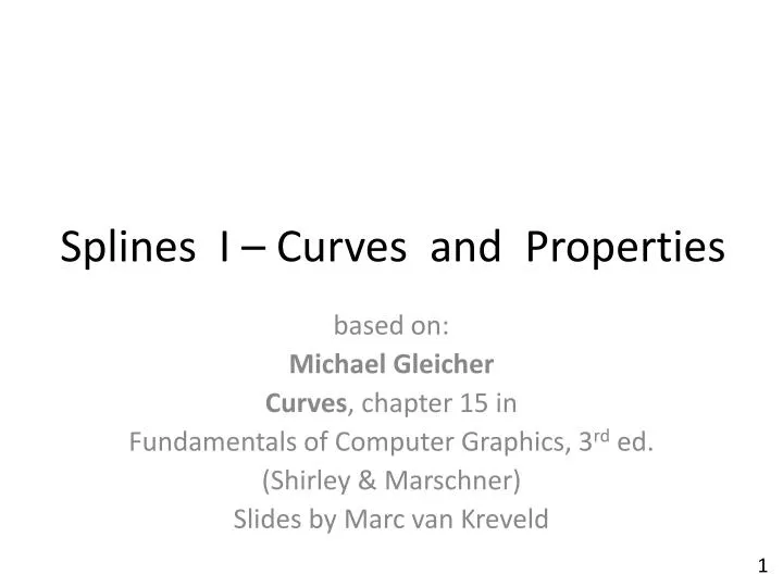 splines i curves and properties
