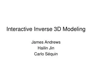 Interactive Inverse 3D Modeling