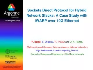 Sockets Direct Protocol for Hybrid Network Stacks: A Case Study with iWARP over 10G Ethernet