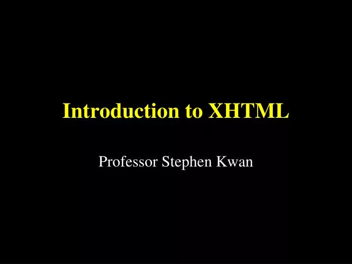 introduction to xhtml