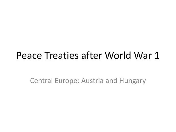 peace treaties after world war 1