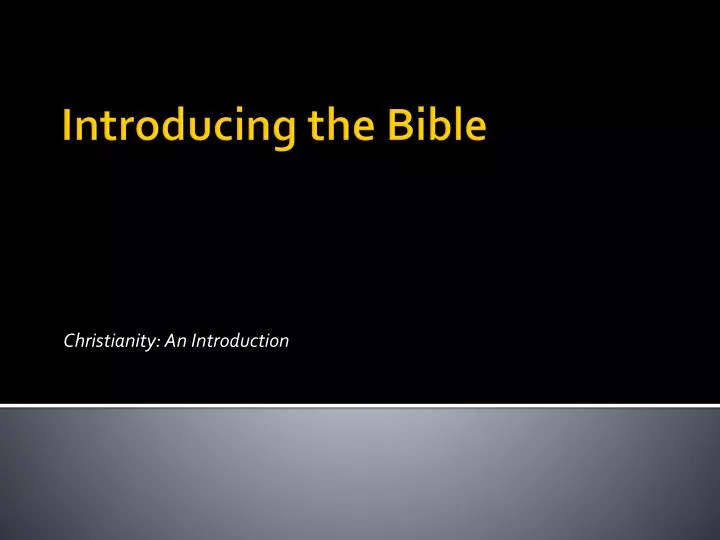christianity an introduction