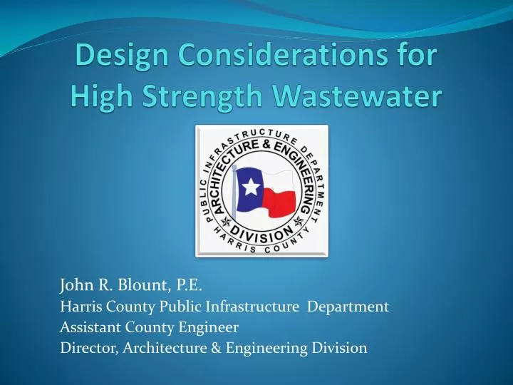 design considerations for high strength wastewater