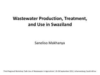 Wastewater Production, Treatment, and Use in Swaziland