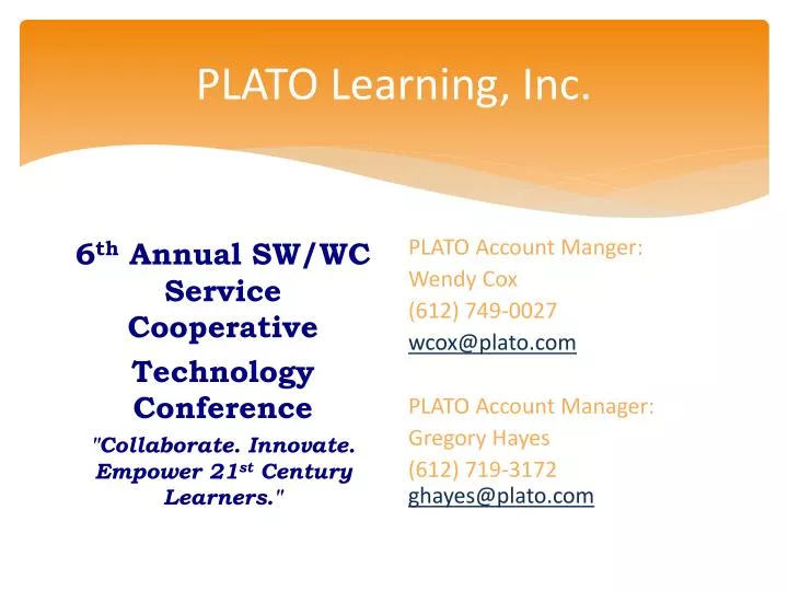 plato learning inc