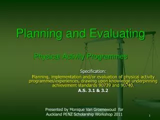 planning and evaluating physical activity programmes