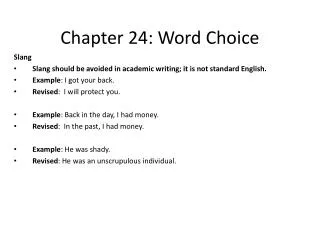 Chapter 24: Word Choice