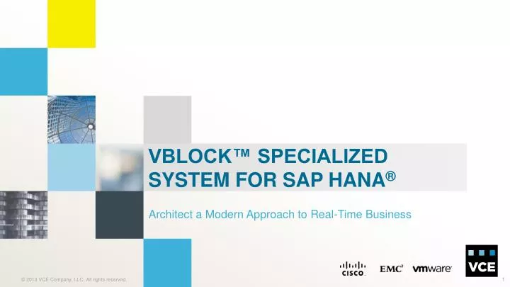 vblock specialized system for sap hana