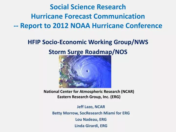 social science research hurricane forecast communication report to 2012 noaa hurricane conference