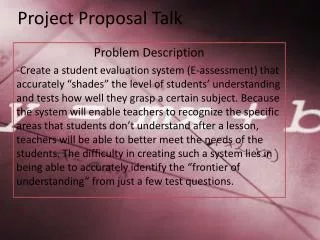 Project Proposal Talk