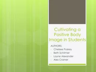 Cultivating a Positive Body Image in Students