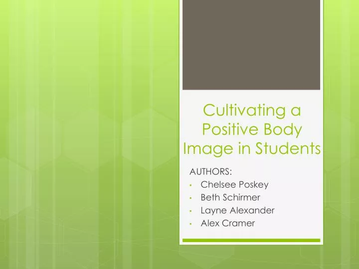 cultivating a positive body image in students