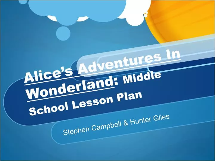 alice s adventures in wonderland middle school lesson plan