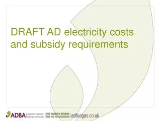 DRAFT AD electricity costs and subsidy requirements