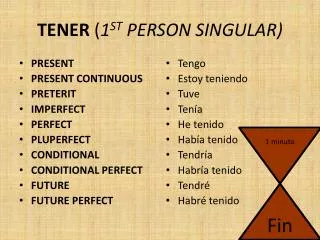 tener 1 st person singular