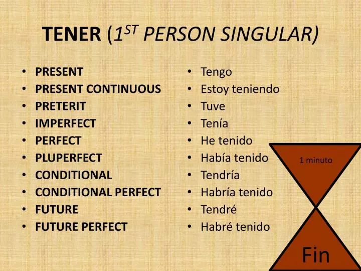 tener 1 st person singular