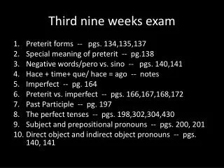 Third nine weeks exam