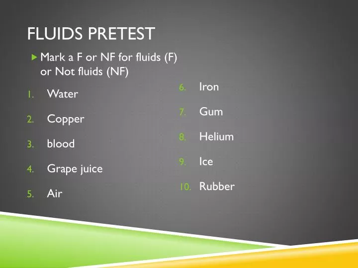 fluids pretest